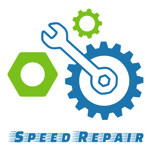 Ein Logo  für eine Autowerkstadt namens Speed Repair.