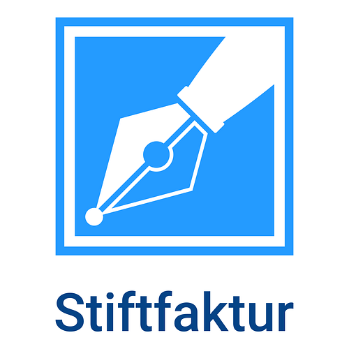 Ein Logo für einen Bastelladen namens Stiftfaktur.