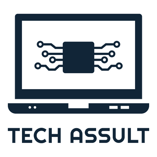 Electronics logo for a business called Tech Assult.