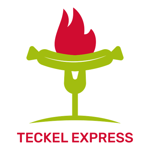 Un logo de restaurant de  fast-food pour une entreprise appelée Teckel Express.
