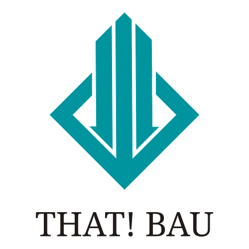 Ein Logo für ein Bauunternehmen namens That! Bau.