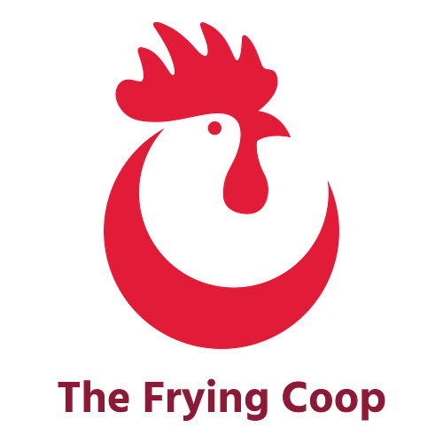 Fried chicken logo for a business called The Frying Coop.