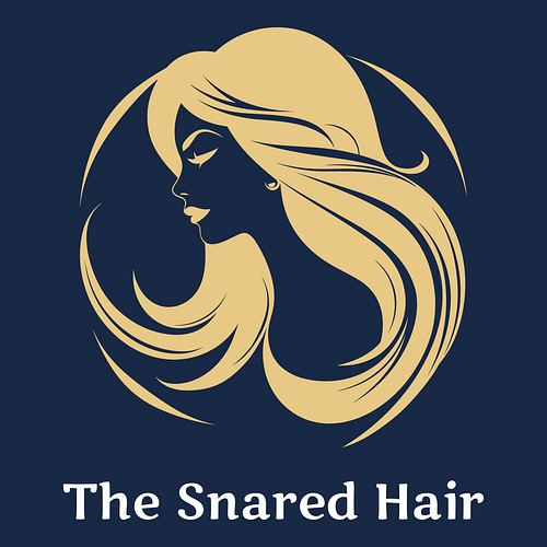 Lucky logo for a business called The Snared Hair.