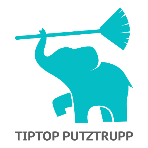 Ein Logo für eine Reinigungsfirma namens Tiptop Putztrip.