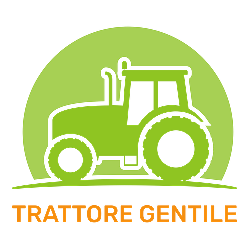 Un logo a tema agricoltura per un'azienda che si chiama Trattore Gentile.