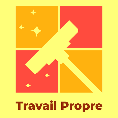 Un logo d'entreprise de nettoyage pour une entreprise appelée Travail Propre.