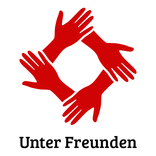 Ein Logo für ein Seniorenzentrum namens Unter Freunden.