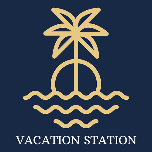 Cute logo for a business called Vacation Station.