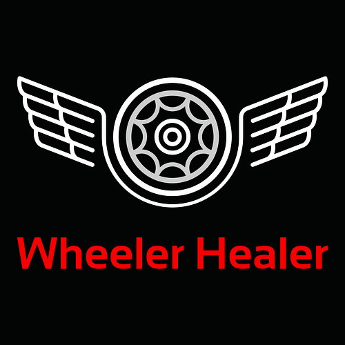 Ein Logo für eine Autowerkstadt namens Wheeler Healer.
