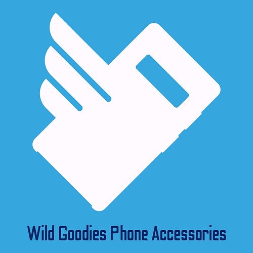 Mobile phone accessory logo for a business called Wild Goodies Phone Accessories.