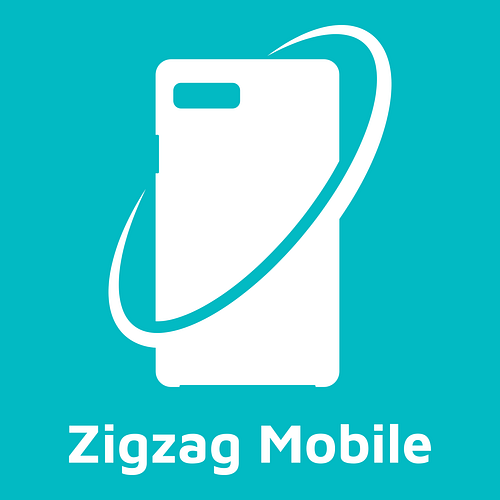Mobile phone accessory logo for a business called ZigZag Mobile.